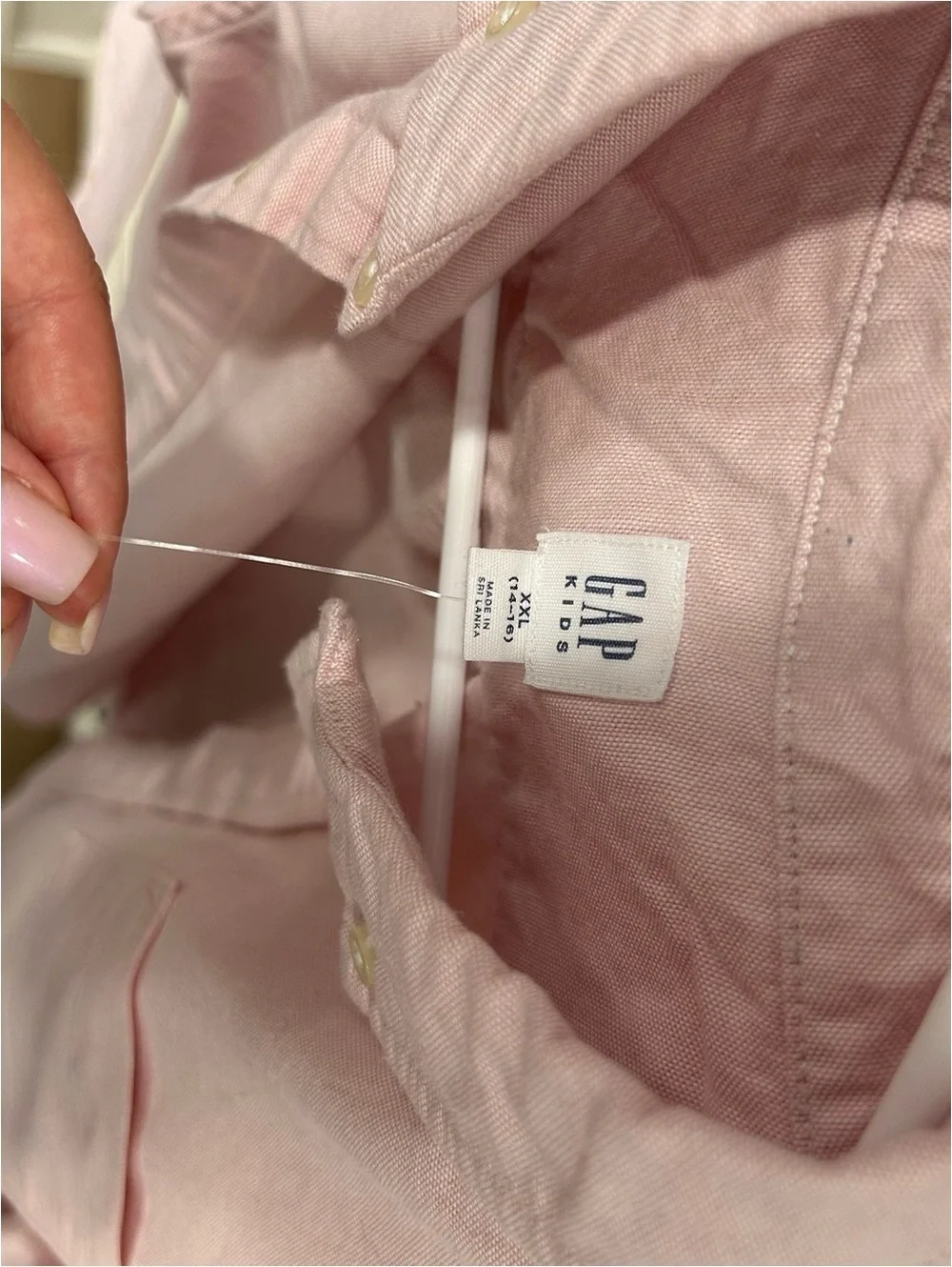 Gap Kids Boy's Pink Oxford Button Down Preppy Classic Cotton Shirt XXL (14-16)